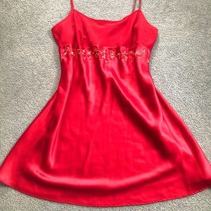 Vintage Red Slip Dress